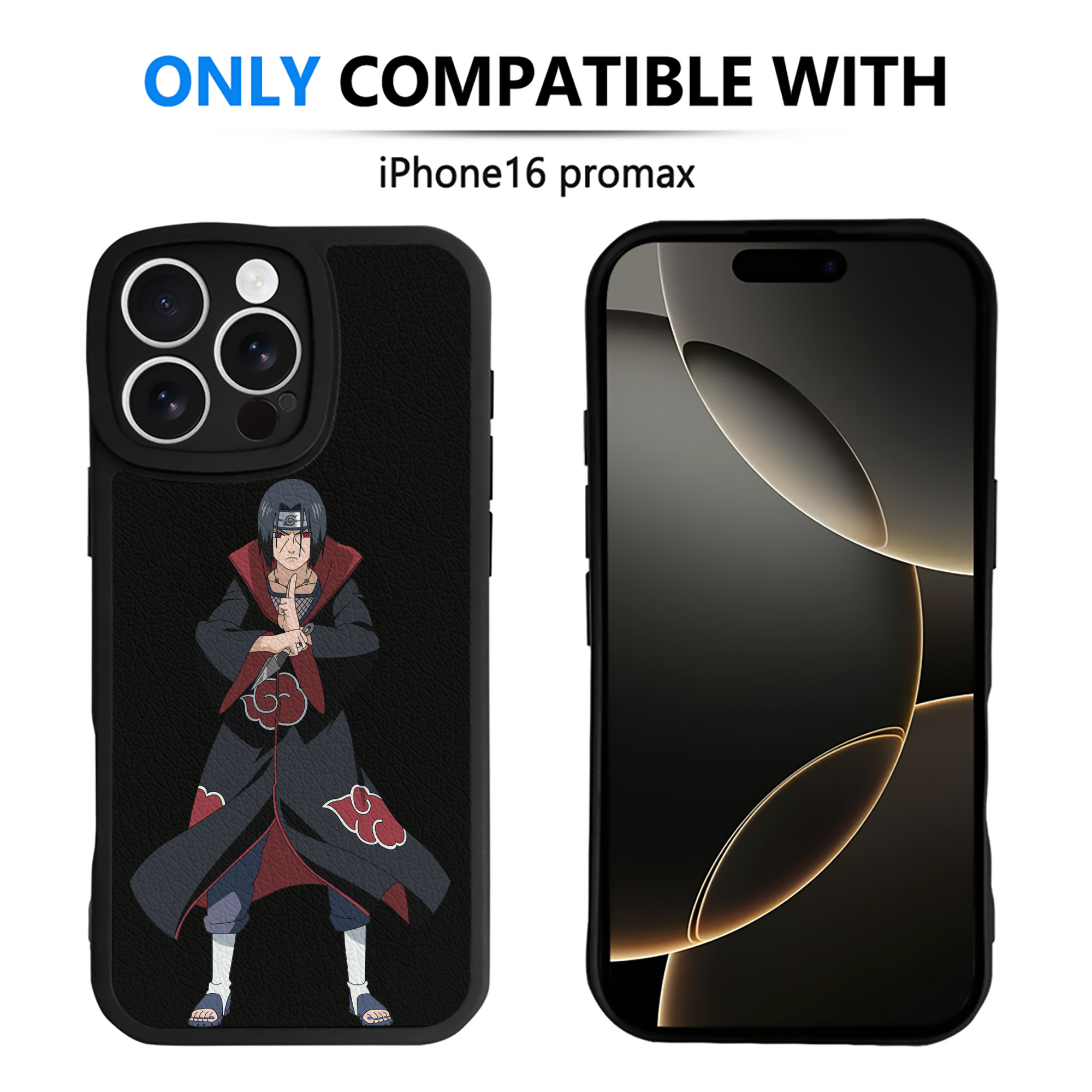 （画像用） NARUTO -ナルト- うちは イタチ Uchiha Itachi 【iPhone 16シリーズ対応】シリコンスマホケース（レザー調） 材質：シリコン